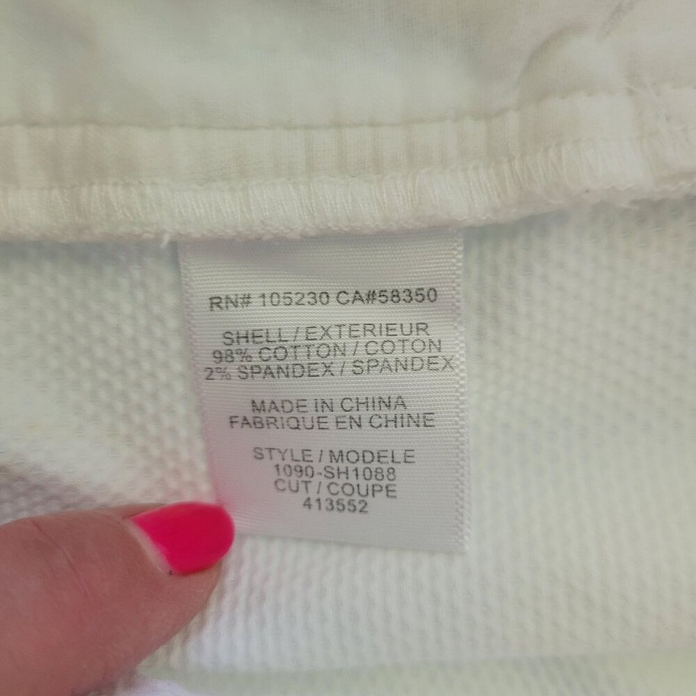 Joie Textured Low Rise Shorts Womens Size 0 White Cotton Blend 3" Inseam Pockets - Picture 7 of 8